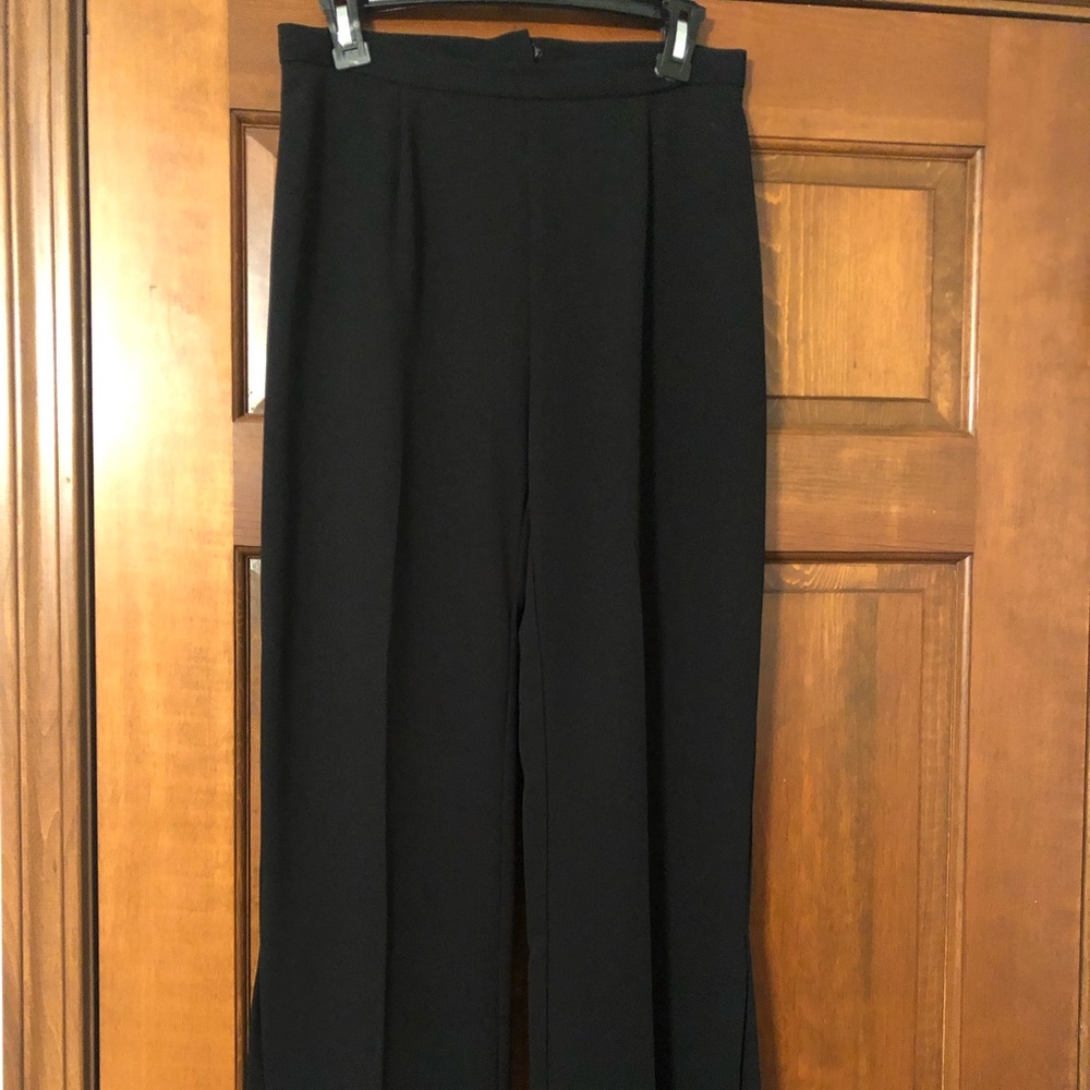 CDC brand black dressy pants wide leg slits at bottom
